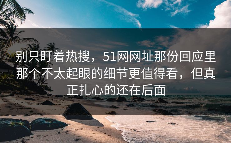 别只盯着热搜，51网网址那份回应里那个不太起眼的细节更值得看，但真正扎心的还在后面